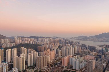 8 Aralık 2019 Kwun Tong, Hong Kong 'un en iyi manzarası.