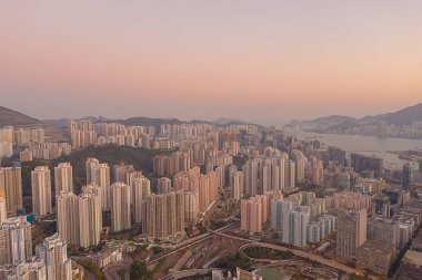 8 Aralık 2019 Kwun Tong, Hong Kong 'un en iyi manzarası.