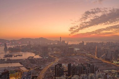 8 Aralık 2019 Hong Kong 'un en iyi kowloon manzarası.