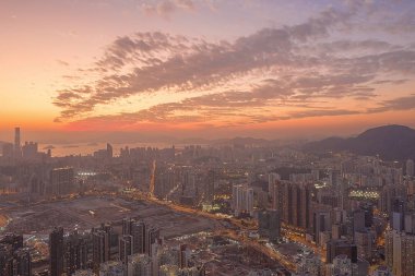 8 Aralık 2019 Hong Kong 'un en iyi kowloon manzarası.