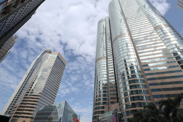 9 Dec 2019 kép a modern irodaházakról Hongkong központjában — Stock Fotó
