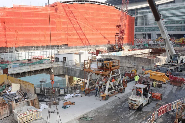 9 Dezembro 2019 lado da estrada Em construção edifício em hong kong — Fotografia de Stock