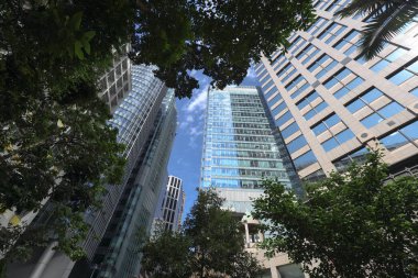 9 Aralık 2019 Orta Hon 'daki modern ofis binalarının görüntüsü