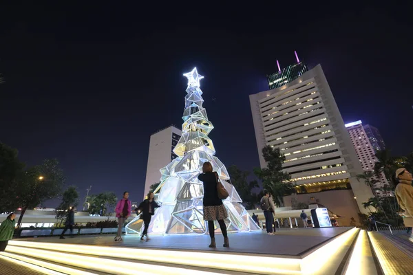 27 Dezembro 2019 Árvore de Natal no distrito central de Hong Kong , — Fotografia de Stock