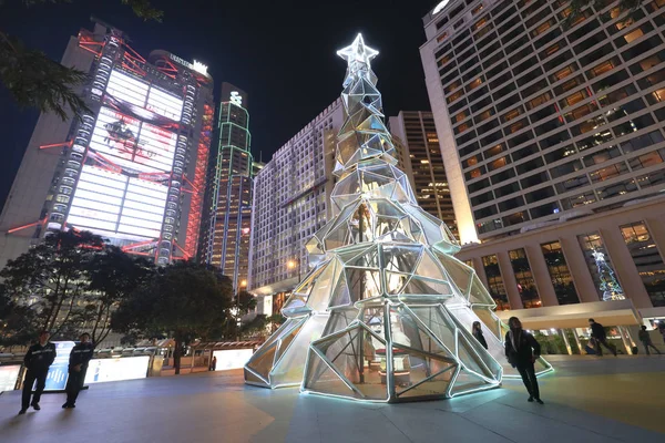 27 Dezembro 2019 Árvore de Natal no distrito central de Hong Kong , — Fotografia de Stock