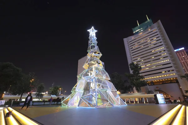 27 Dezembro 2019 Árvore de Natal no distrito central de Hong Kong , — Fotografia de Stock