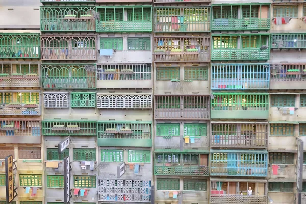 Escala del bloque de construcción en la ciudad de kowloon de Hong Kong — Foto de Stock