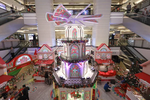 24 dic 2019 Decoraciones de Navidad en Hong Kong en tst —  Fotos de Stock