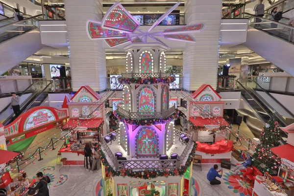 24 dic 2019 Decoraciones de Navidad en Hong Kong en tst —  Fotos de Stock