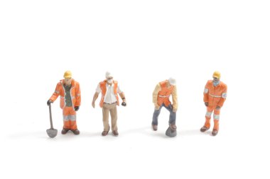 Mini insanlar mühendis ve işçi işgali Clippi ile izole