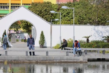 Hang Hau Man Kuk Lane Parkı, Hong Kong 27 Ocak 2020 