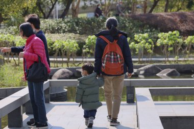 Hang Hau Man Kuk Lane Parkı, Hong Kong 27 Ocak 2020 
