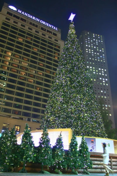 16 dez 2008 foto na frente da árvore de Natal no distrito central — Fotografia de Stock