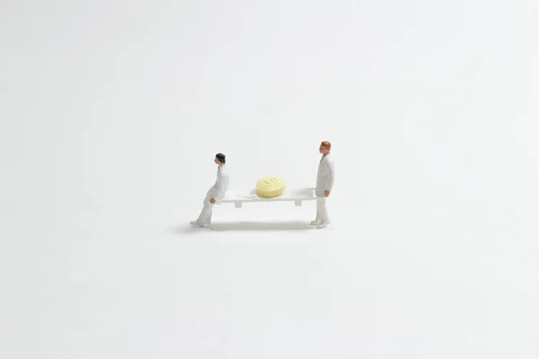 Enfermeira Masculina Figura Miniatura Conceito Saúde Emergen — Fotografia de Stock