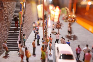 11 Şubat 2020 Sonbahar Festivali sırasında Ateş Ejderhası Dansı modelinin ölçeği