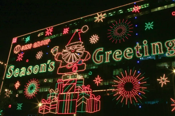 Nov 2008 Eine Weihnachtsbeleuchtung Bei Tst Hong Kong Die Weihnachtsbeleuchtung — Stockfoto