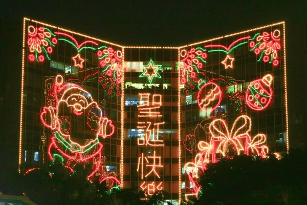 Ноя 2008 Рождественское Освещение Гонконге Рождественское Освещение Tst Гонконге — стоковое фото