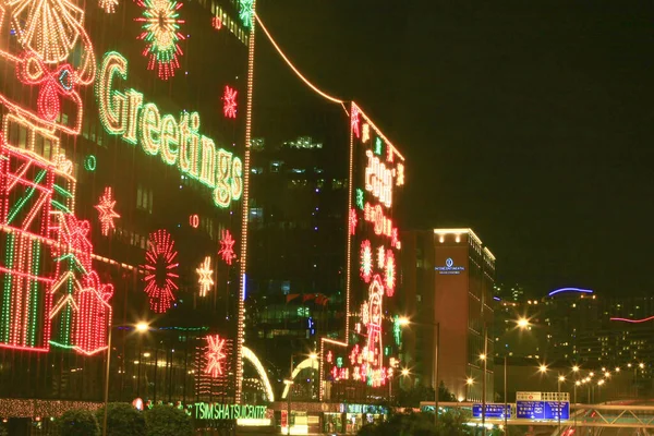 2008年11月20日香港科技园圣诞灯饰日 香港贸发局的圣诞灯饰 — 图库照片