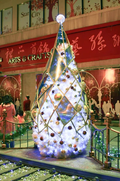 Ноя 2008 Рождественское Освещение Гонконге Рождественское Освещение Tst Гонконге — стоковое фото
