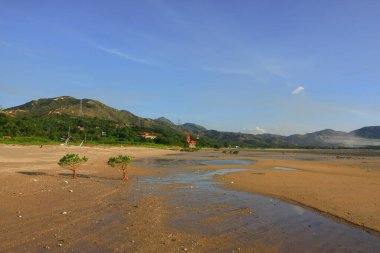 21 Haziran 2008 'de Pak Nai bataklıklarında güneş battı. Hong Kong.