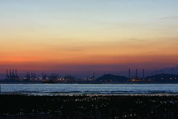 Juni 2008 Sonnenuntergang Feuchtgebiet Pak Nai Hong Kong — Stockfoto