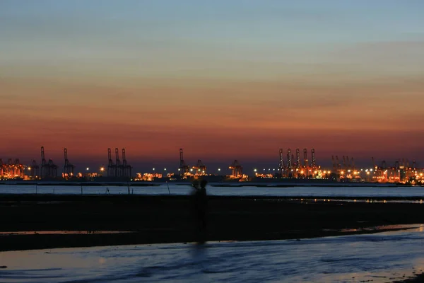 Juni 2008 Zon Ondergegaan Het Pak Nai Wetland Gebied Hong — Stockfoto