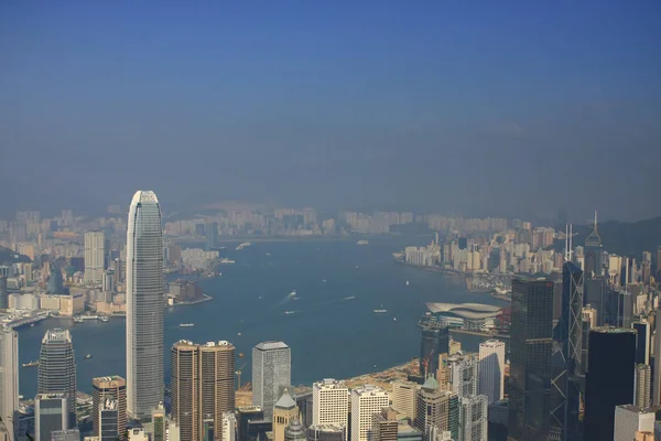 Πικ Χονγκ Κονγκ Αεροφωτογραφία Της Victoria Peak Στο Χονγκ Κονγκ — Φωτογραφία Αρχείου