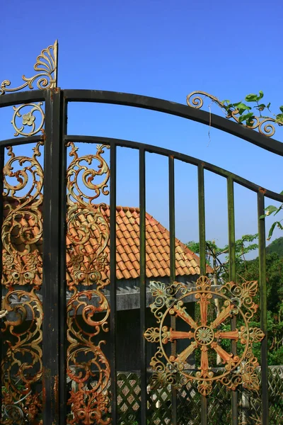 Large Residential Security Gates Hong Kong Oct 2008 Stock Picture