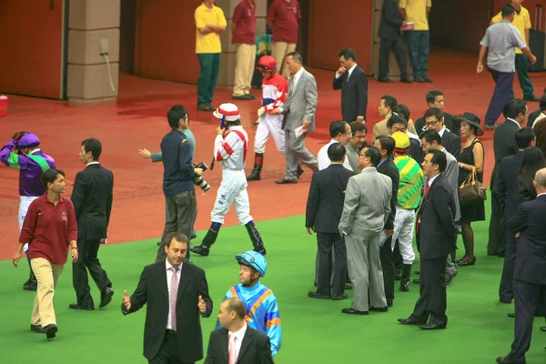 Cavalo Com Jockey Jockey Riding Horse Prepare Racing Localização Oct — Fotografia de Stock