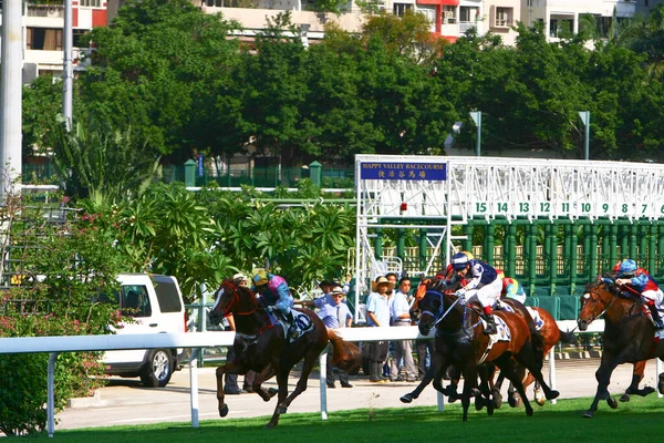 Jocking Och Hästkapplöpning Sport Shatin Hong Kong Oktober 2008 — Stockfoto