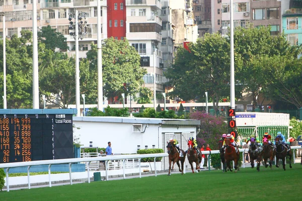 Paardenraces Bij Hong Kong Jockey Club Okt 2008 — Stockfoto