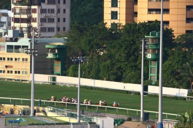 19 Ekim 2008 At yarışı HK 'de popüler bir spordur. HK 'deki Happy Valley yerleşim bölgesi.