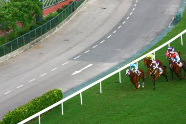 19 Ekim 2008 At yarışı HK 'de popüler bir spordur. HK 'deki Happy Valley yerleşim bölgesi.