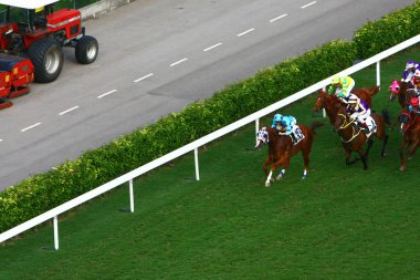 19 Ekim 2008 At yarışı HK 'de popüler bir spordur. HK 'deki Happy Valley yerleşim bölgesi.