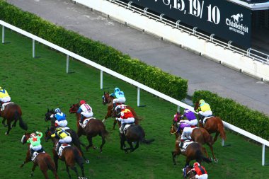 19 Ekim 2008 At yarışı HK 'de popüler bir spordur. HK 'deki Happy Valley yerleşim bölgesi.
