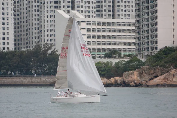 Rendimento Barco Vela Lei Yue Mun Hong Kong Abril 2008 — Fotografia de Stock