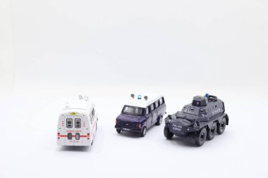 Hong Kong polis arabası ve ambulans seti.