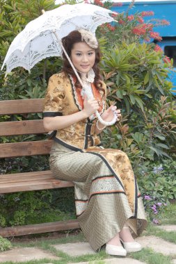 Hong Kong 'daki çiçek fuarındaki model 13 Mart 2008 