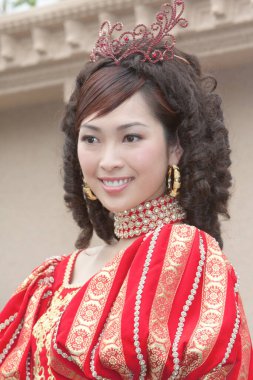 Hong Kong 'daki çiçek fuarındaki model 13 Mart 2008 