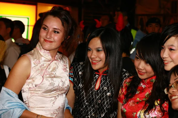 Halloweenkväll Lan Kwai Fong Halloween Lan Kwai Fong Hongkong Oktober — Stockfoto