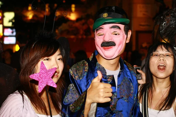 Halloweenkväll Lan Kwai Fong Halloween Lan Kwai Fong Hongkong Oktober — Stockfoto