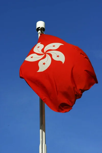 Die Rote Farbe Der Flagge Hongkongs Aug 2008 — Stockfoto