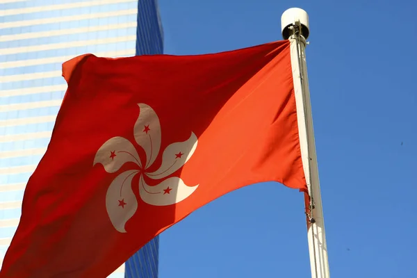 Die Rote Farbe Der Flagge Hongkongs Aug 2008 — Stockfoto