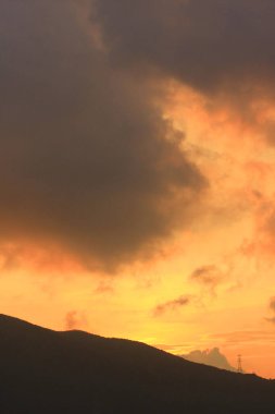 The Beautiful Mountains Sunrise at Hong Kong 7 Eylül 2008 