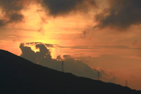 Beautiful Mountains Ανατολή Στο Χονγκ Κονγκ Σεπτέμβριος 2008 — Φωτογραφία Αρχείου