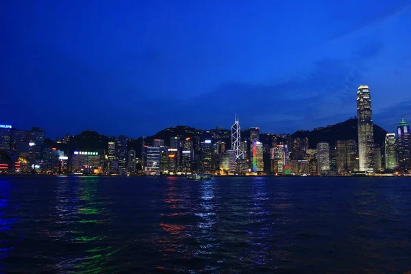 Vista Dello Skyline Hong Kong Notte Cina Giugno 2008 — Foto Stock