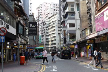 Causeway Bay alışveriş bölgesi, Hong Kong 16 Mart 2020