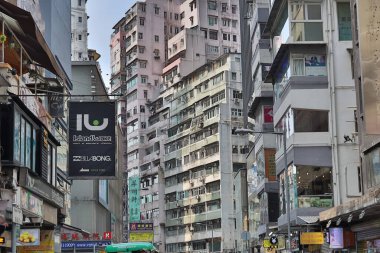 Causeway Bay alışveriş bölgesi, Hong Kong 16 Mart 2020