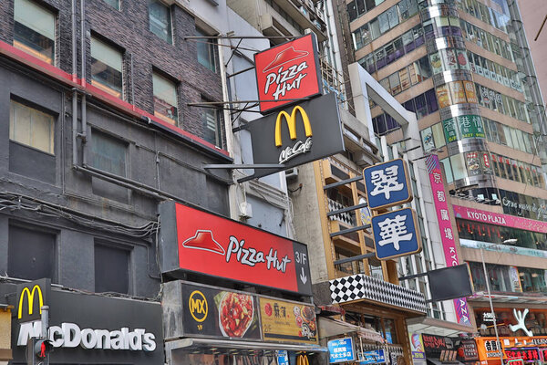 Causeway bay shopping district in Hong Kong 16 march 2020