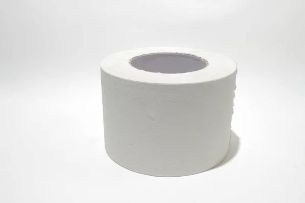 Rouleau Papier Hygiénique Tissu Isolé Sur Blanc — Photo